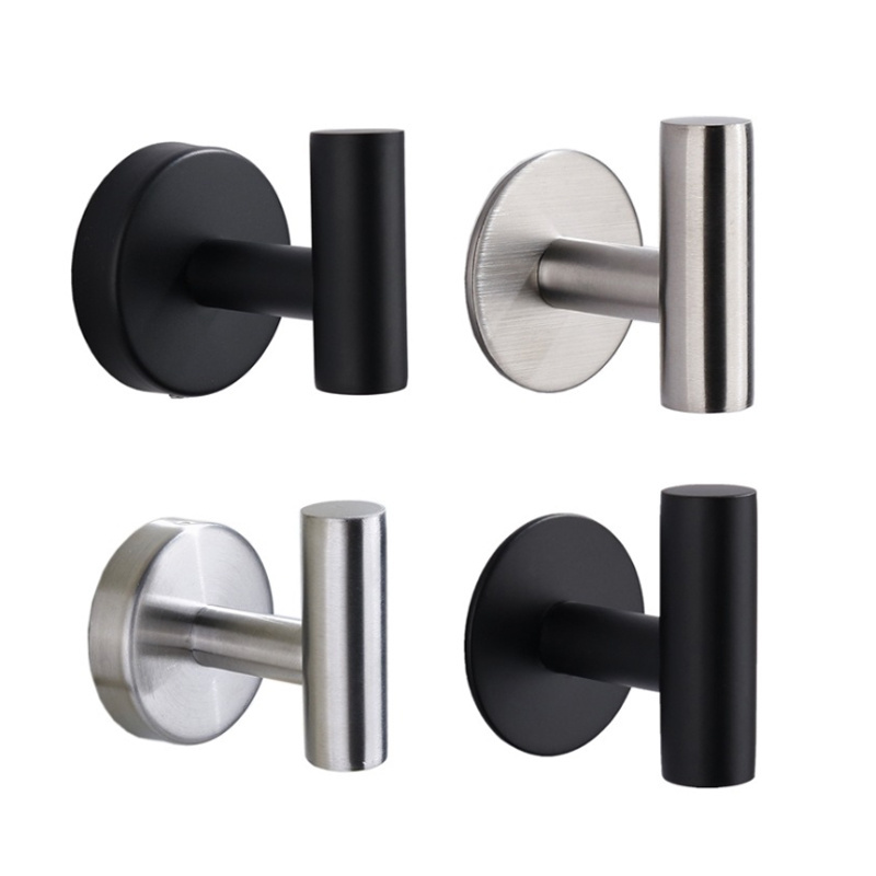 Cross-border Hot Selling Hardware Accessories 304 Stainless Steel Round Single Hook Coat Hook Bathroom Metal Coat Hook