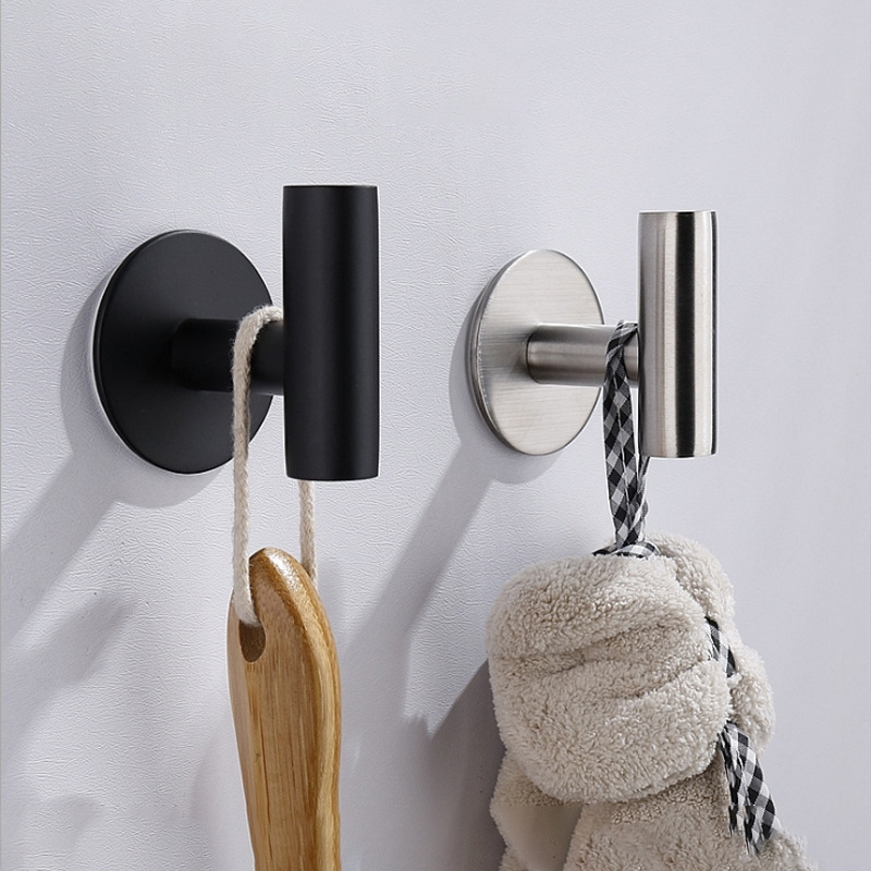 Cross-border Hot Selling Hardware Accessories 304 Stainless Steel Round Single Hook Coat Hook Bathroom Metal Coat Hook