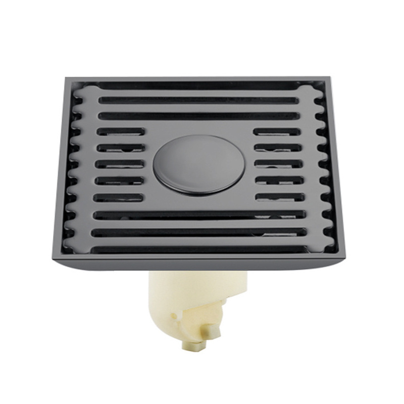 Black Grate Anti Odor Linear Balcony Toilet Modern Square Bathroom Drainage Ss Shower Covers Stainless Steel Floor Drain