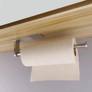 Paper Towel Holder Self-adhesive Wall-hanging Bathroom Towel Holder Single Rod Bathroom Without Perforating