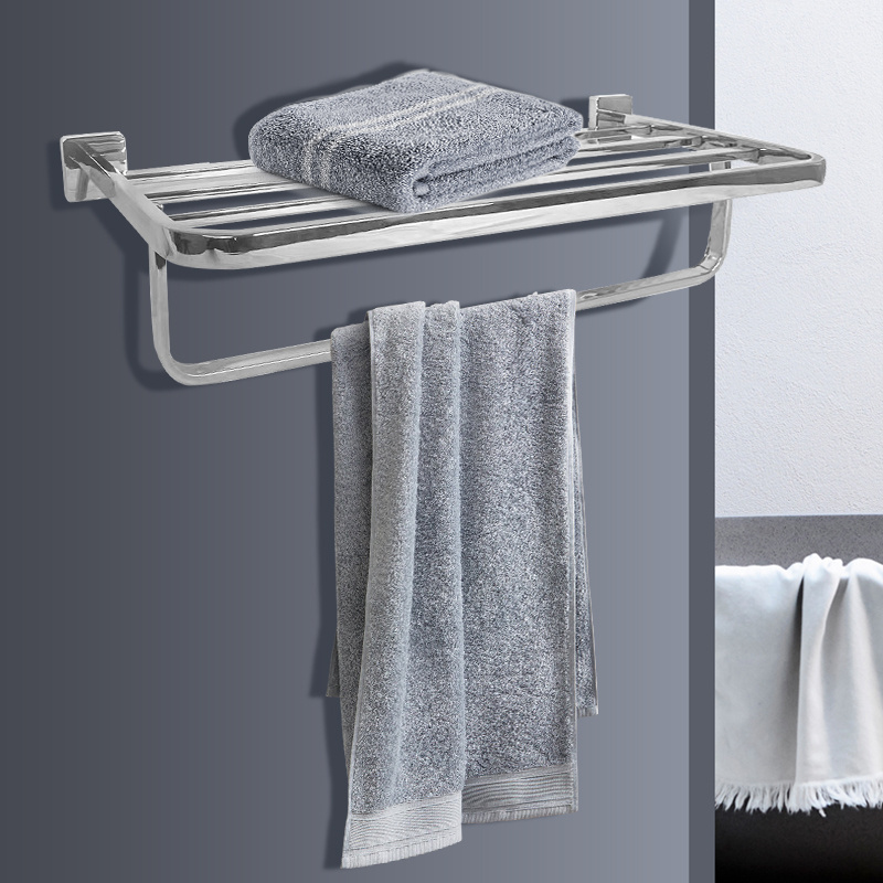 Bathroom accessories towel rack Sus304 stainless steel mirror silver polished towel rack