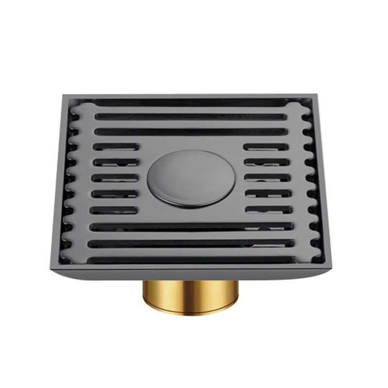 Black Grate Anti Odor Linear Balcony Toilet Modern Square Bathroom Drainage Ss Shower Covers Stainless Steel Floor Drain