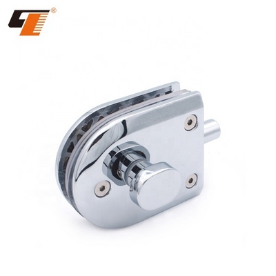 High quality Polished Zinc Alloy Office Sliding Glass Door Latch Lock Tempered Glass Door Lock