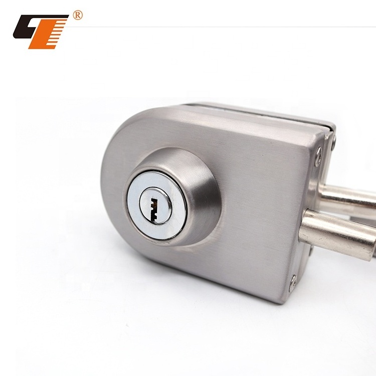 Office Satin Stainless Steel Sliding Glass Door Latch Lock Frameless Swing Glass Door Lock