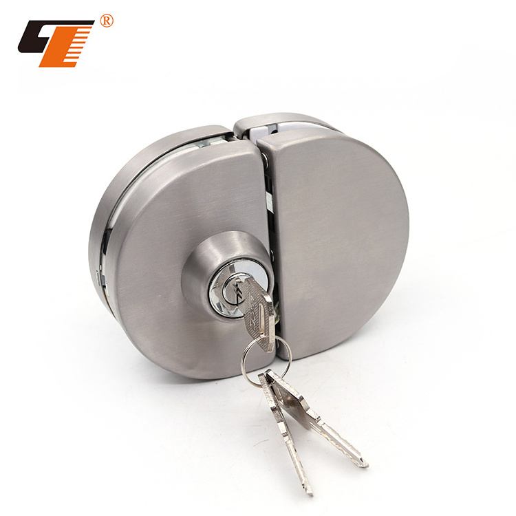 Fatctory Price Circle Swing Stainless Steel Turn Lock Office Tempered Glass Door Lock