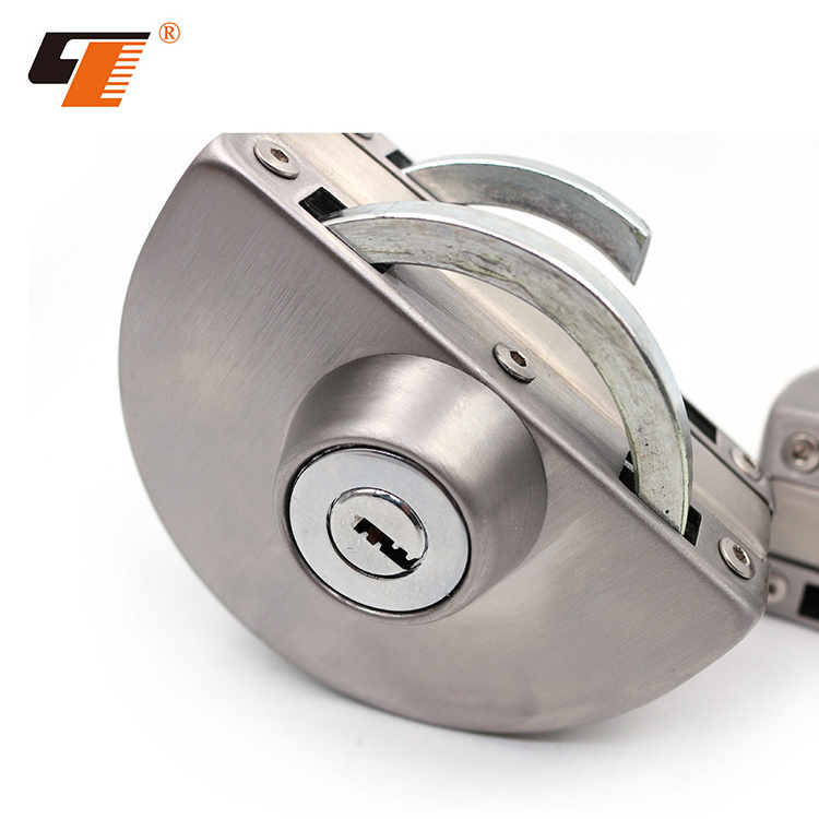 Fatctory Price Circle Swing Stainless Steel Turn Lock Office Tempered Glass Door Lock