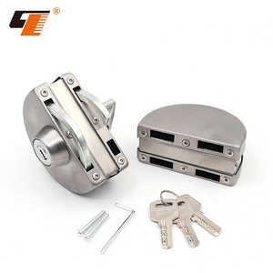 Fatctory Price Circle Swing Stainless Steel Turn Lock Office Tempered Glass Door Lock