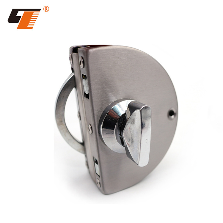 Fatctory Price Circle Swing Stainless Steel Turn Lock Office Tempered Glass Door Lock