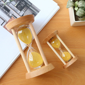 Wholesale Modern Creative 1/6 Hourglass 3/5 Minutes round Wood Sand Timer for Everyday Timing Use