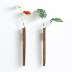 Wholesale Wall Mounted Hanging Flower Bud Plants Wooden  hydroponic vases Stand For Home Garden Decoration