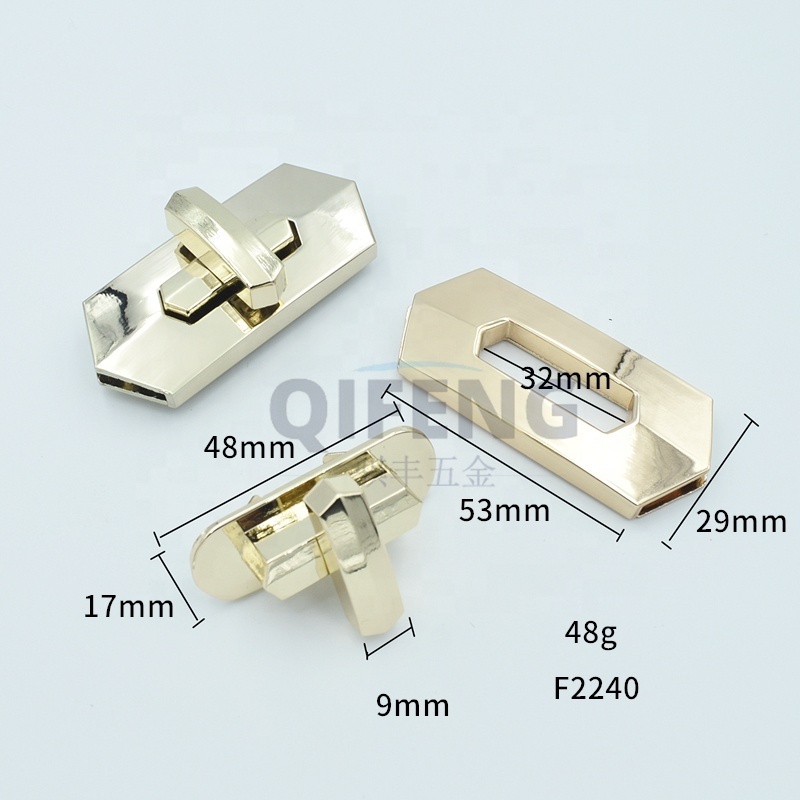 Custom Closures Bag Twist Locks metal mortise lock accessories Handbag twist Lock For Bag