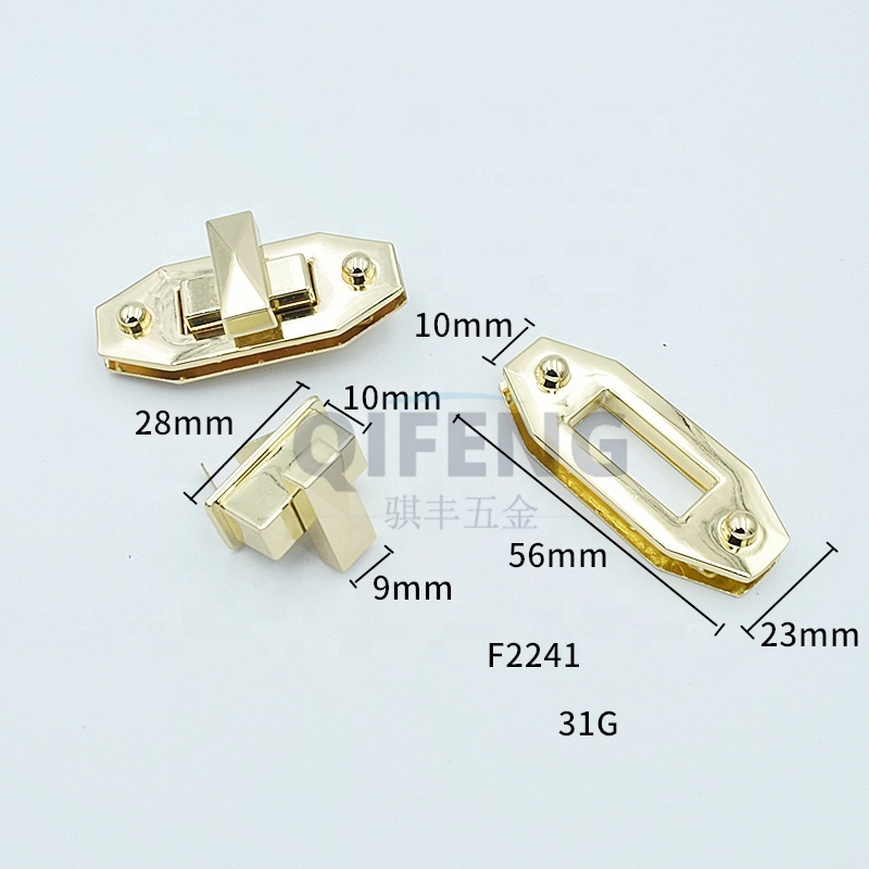 Custom Closures Bag Twist Locks metal mortise lock accessories Handbag twist Lock For Bag