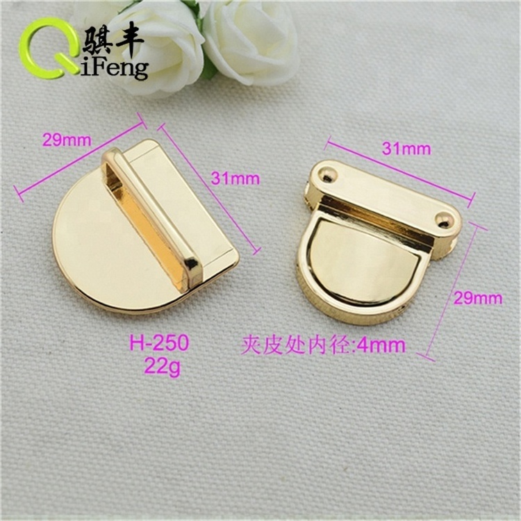 ag hardware push lock metal zinc alloy handbag lock hand bag clasp accessories for briefcase