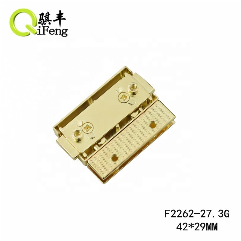 new arrival small box gold plated clasp lock customized push lock for wooden case zinc alloy push lock for bag