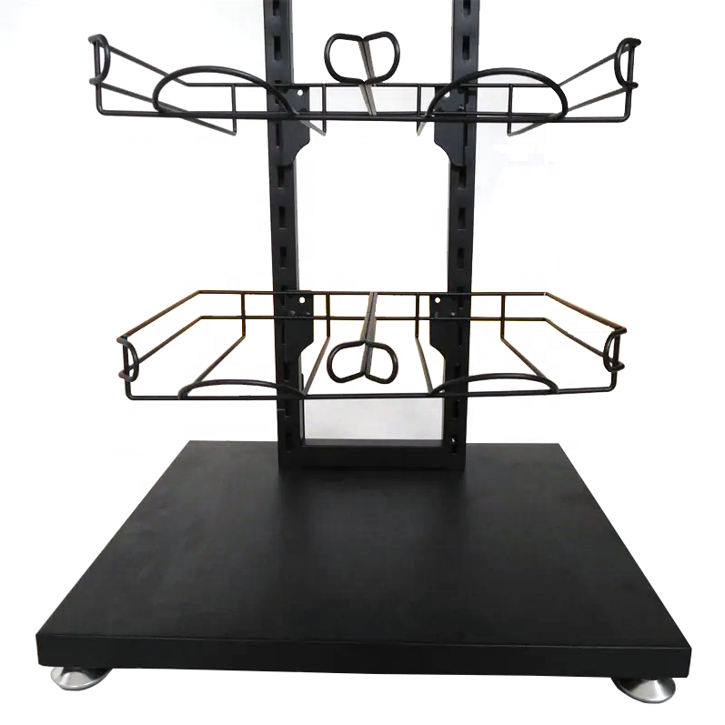 Custom Metal Wire Rack Floor Standing Double 2 Sides Hat Display rack