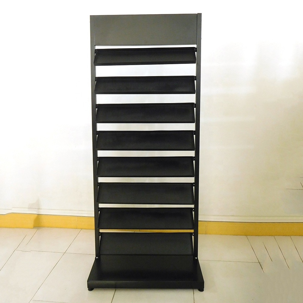 vinyl ceramic tiles samples promotion shelf, rustic floor-standing wood flooring quartz stones display rack