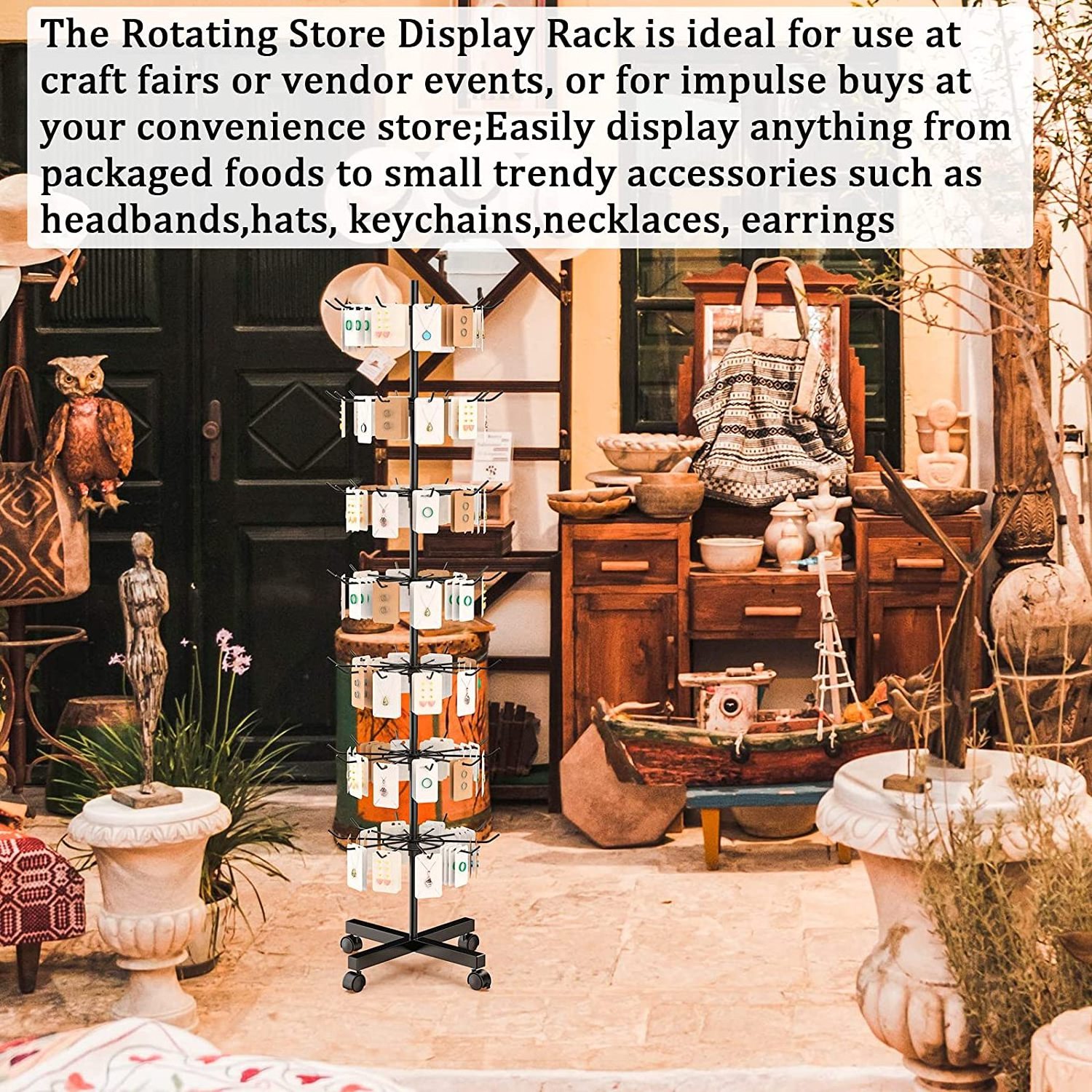 Retail Display Stand Movable Shop floor spinner display rack Jewelry Keyring sock display rack