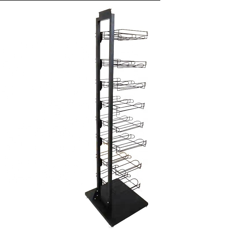 Custom Metal Wire Rack Floor Standing Double 2 Sides Hat Display rack