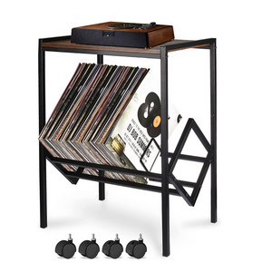 Home Living Room Office Bedside Sofa Side Books Magazines Vinyl Record Storage Holder Record Player Rack Stand