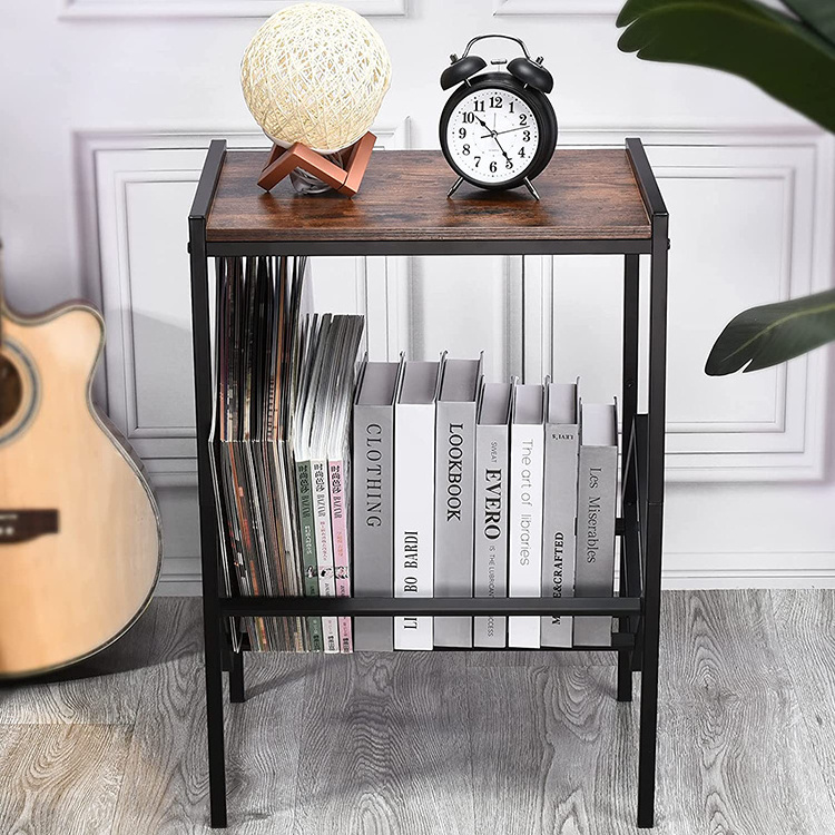 Home Living Room Office Bedside Sofa Side Books Magazines Vinyl Record Storage Holder Record Player Rack Stand