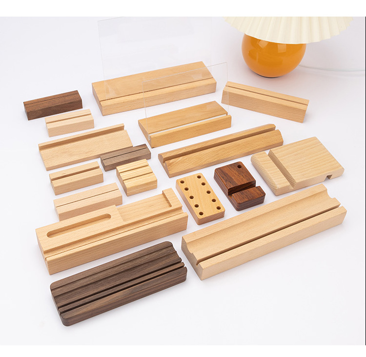 Factory Sale Custom Shape Size Wooden Calendar Photo Stand For Wood Business Menu Card Table Number Holder