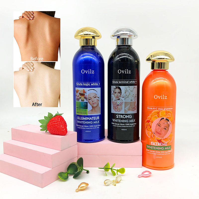 OEM Ovilz wholesale Whitening Milk Gluta Kojic Terminal White+ Strong Extreme Illuminateur gluta white Body Lotion 400ML