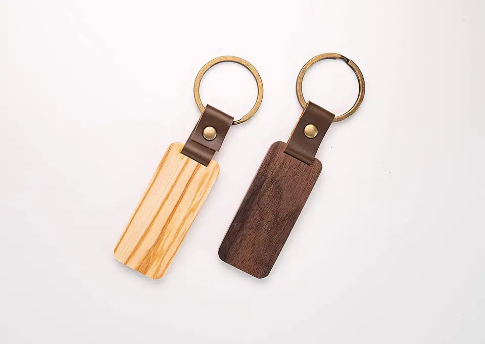 Wholesale Custom Shape Plain Accessories Engraving Logo Wooden Keyring Surfboard Blank Wood Keychain