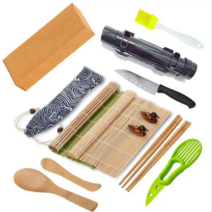 Bamboo Mat All In One Sushi Bazooka Maker with Mats Sushi Making Kit for DIY Sushi Roller