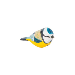 Wholesale hand-carved Wooden Birds Birds Carved Wooden Table Decoration White-browed Tit-warbler