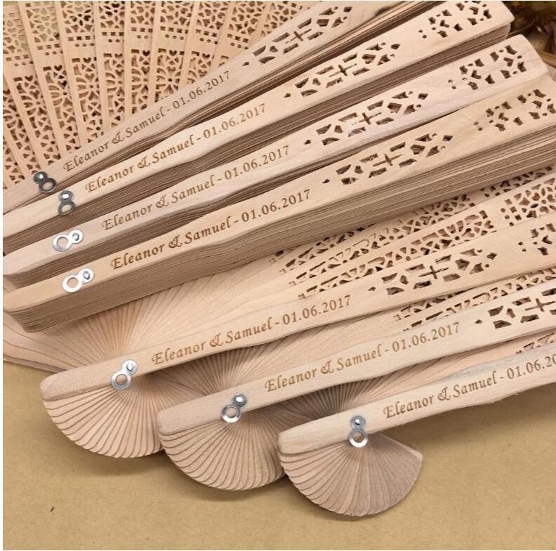 2023 Wholesale Hotel Wedding Souvenir Bamboo Handheld Fan Custom Wooden Hand Fan