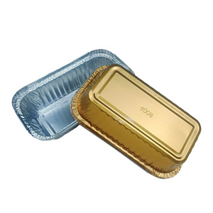 Gold Color Disposable Food container  Aluminum Foil  Container Food Grade Tin Foil Box 199*115*55mm 650ml Cake Baking Foil Model