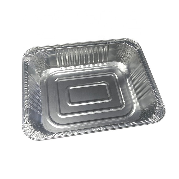 Heavy Duty Oblonghalf Size 9*13 Inch Steam Table Deep Aluminum Foil Container Pan Food Takeout Package  Aluminum Foil Tray