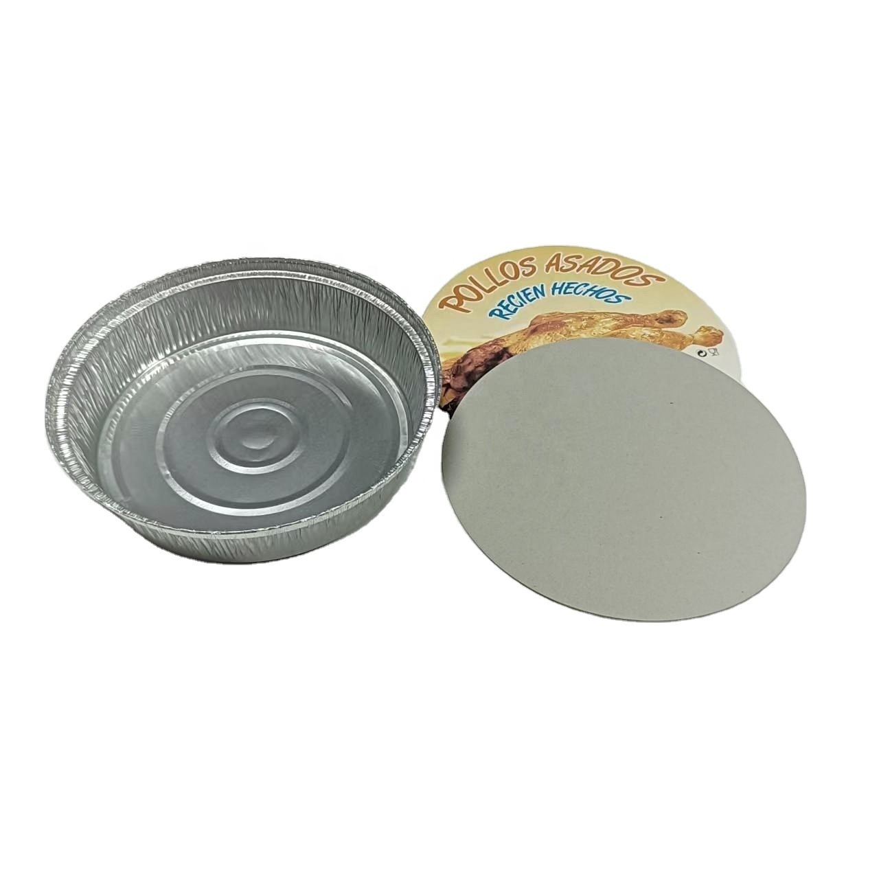 8inch 1000ml Round  food grade aluminum foil  container foil pan  with lid 205*44mm round cake baking model  storage pans