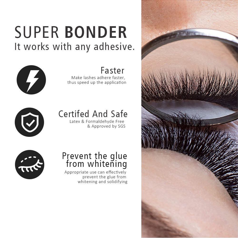 Janjnv Eyelash Super Bonder Individual Clear Oil Resistant Eyelash Extension Glue Low Humidity Korean Work with any Glue 10 PCS