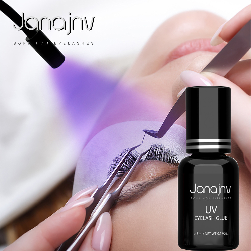 Janajnv wholesale 1-2 SEC uv individual beam light lash glue microwave uv curing clear uv lash glue