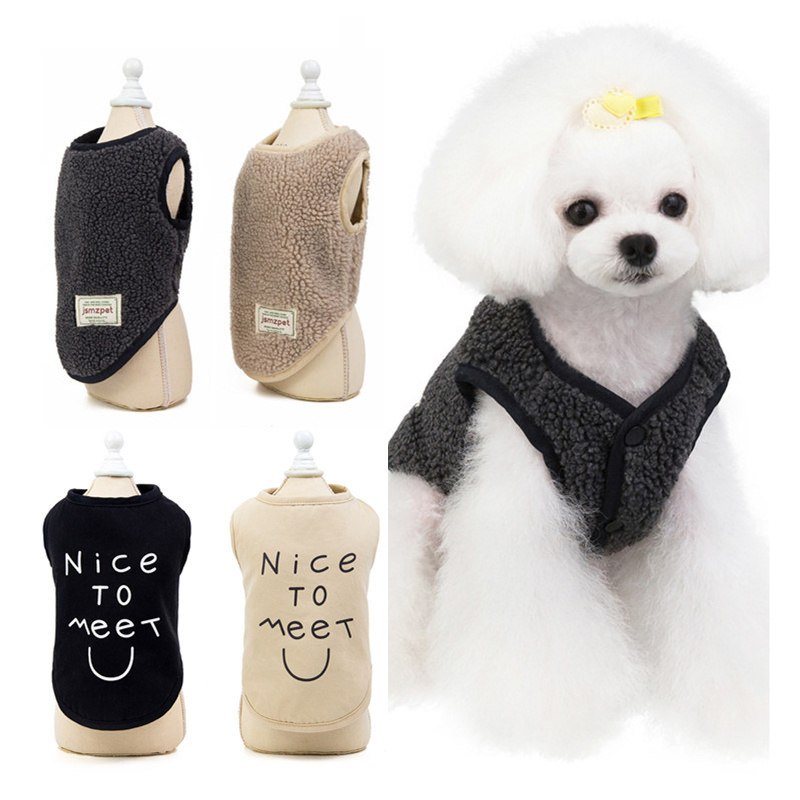 Hot selling Double-sided vest Teddy clothes wholesale pet clothing dog vest cashmere waistcoat autumn and winter cat clothing