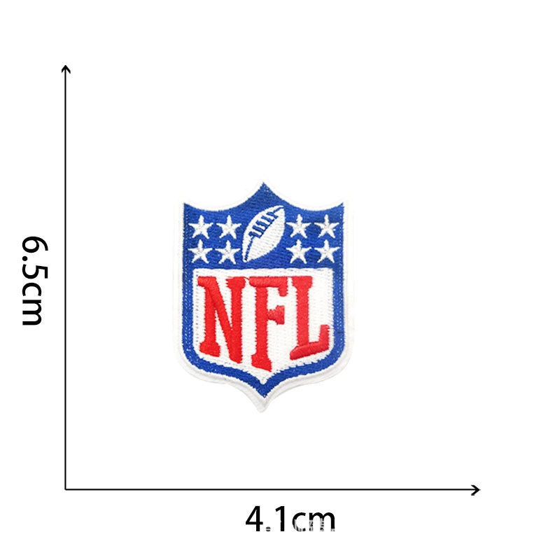 American football NFL League Rugby Team Logo Embroidered Cloth Heat Press patches Back Adhesive Sports Iron on Cloth Patch