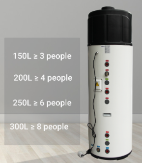 hot selling All in One Heatpump water heaters 150L-300L Air to water Heat Pump for dhw