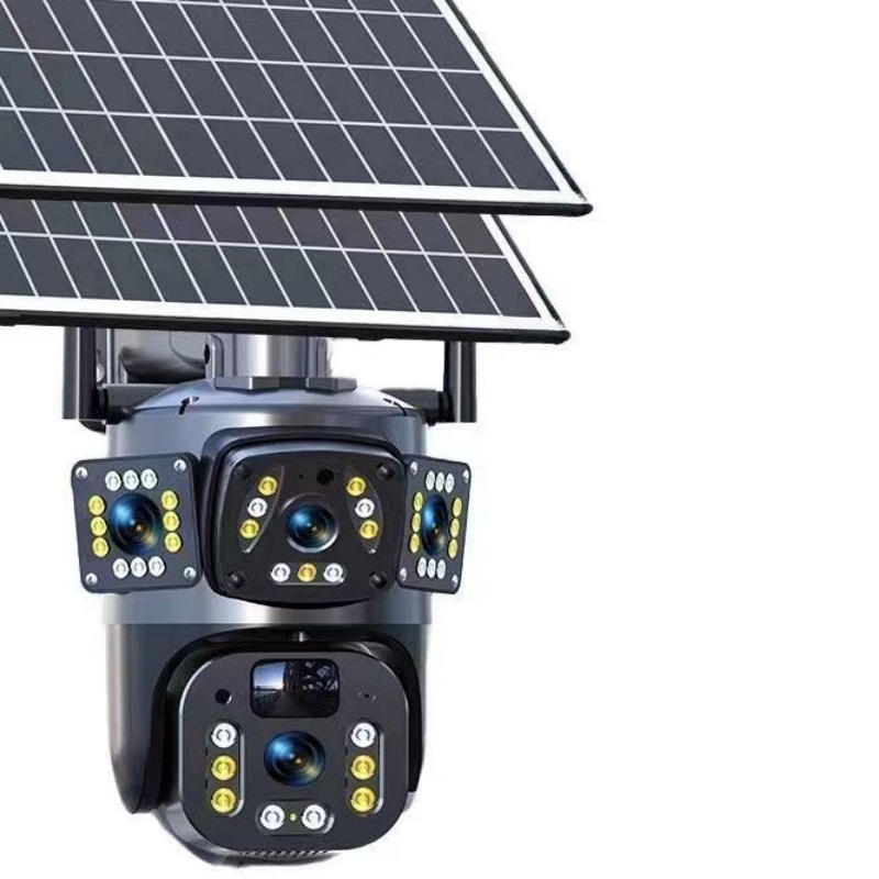 solar camera 4G V360PRO Three eyes and two pictures outdoor solar closed circuit TV PTZ camera 1080P  Card 32G