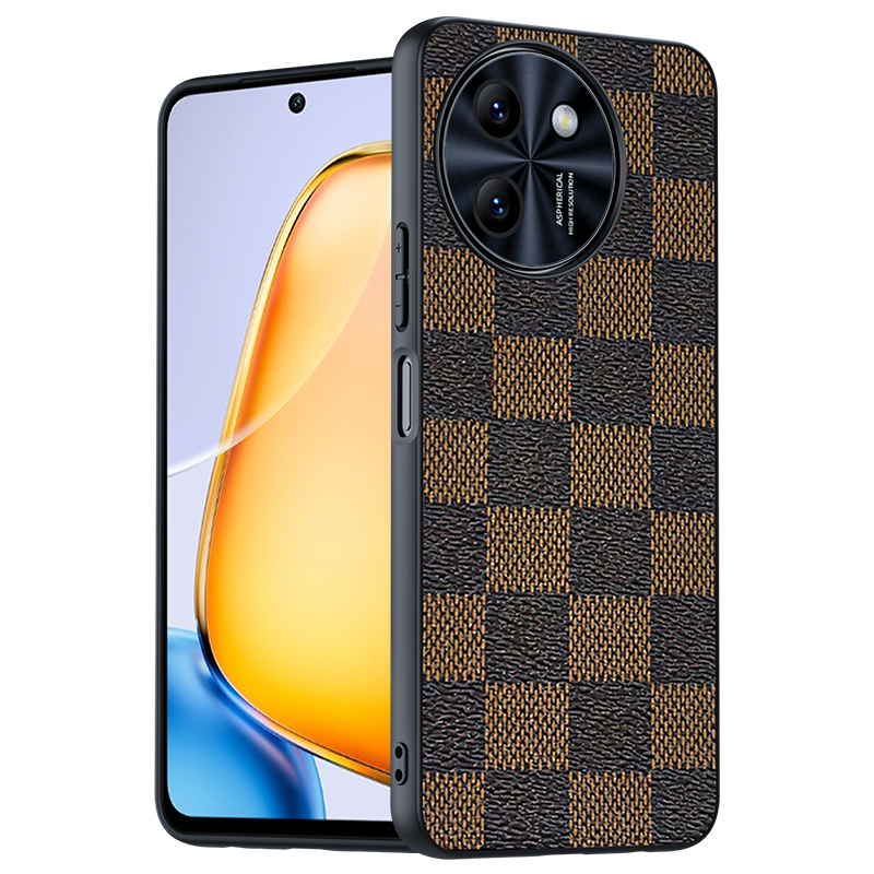 Luxury Plaid Pattern Phone Cover All-inclusive Protection Shockproof Leather Phone Case For Vivo Y38 5G