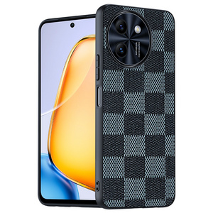 Luxury Plaid Pattern Phone Cover All-inclusive Protection Shockproof Leather Phone Case For Vivo Y38 5G