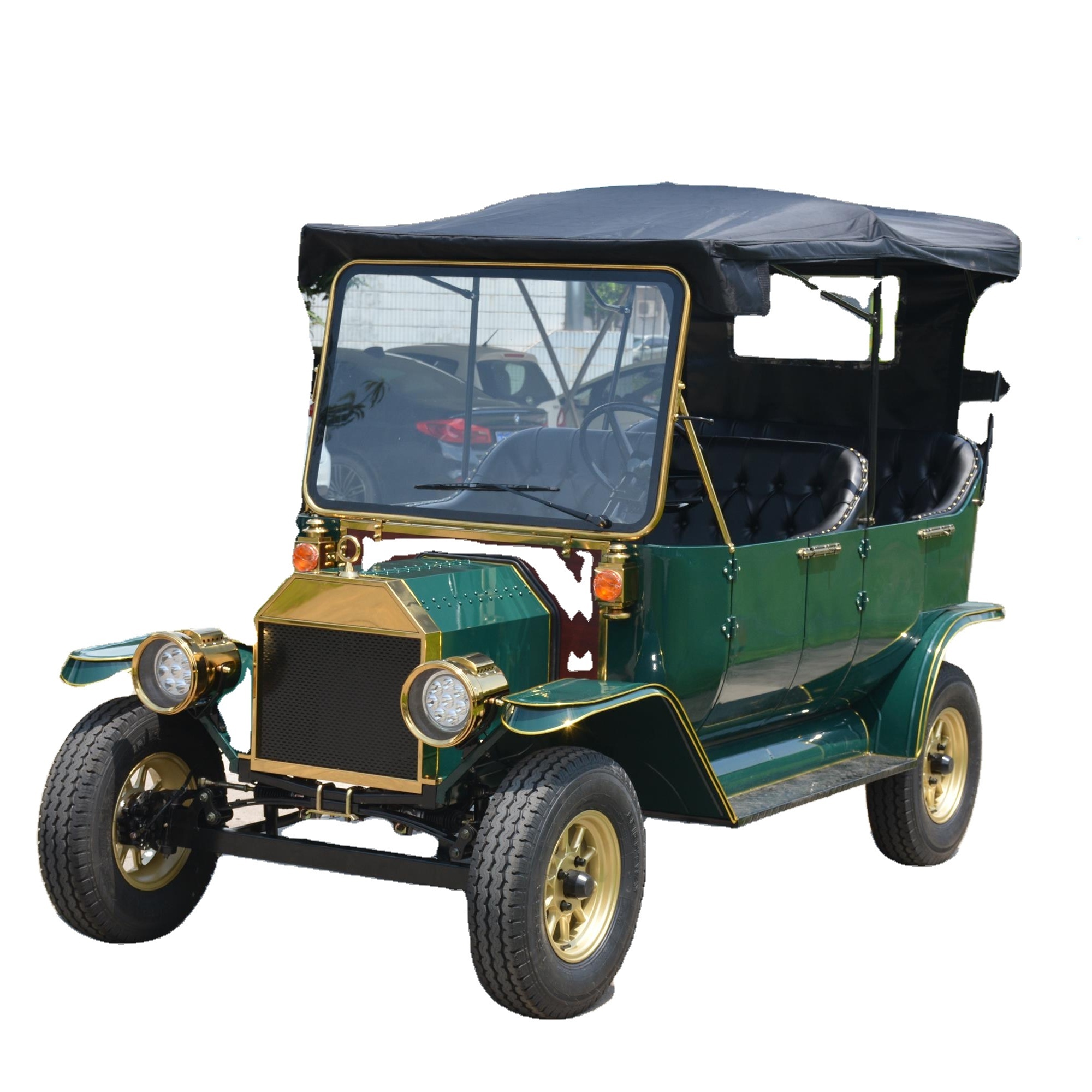 5 Seater Electric Golf Carts Sightseeing Scooter Club Car with Windshield Retro Vehicle for Sale