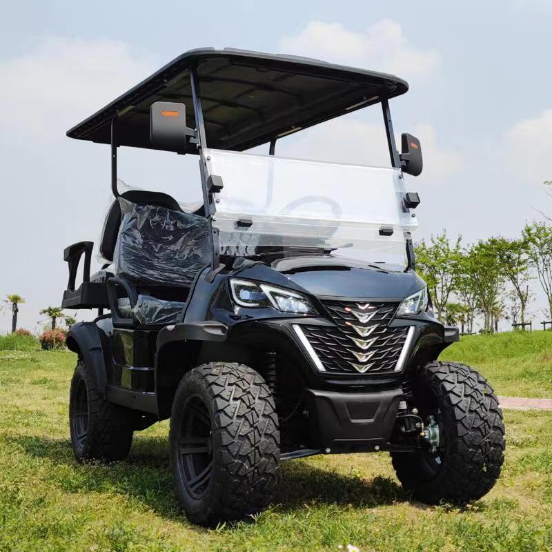 OEM ODM 10 Inch Big Screen China Golf Cart 48V 72V 5KW Max 28Mph Lifted 4 Seater Electric Golf Cart Off Road Wheel Club Car