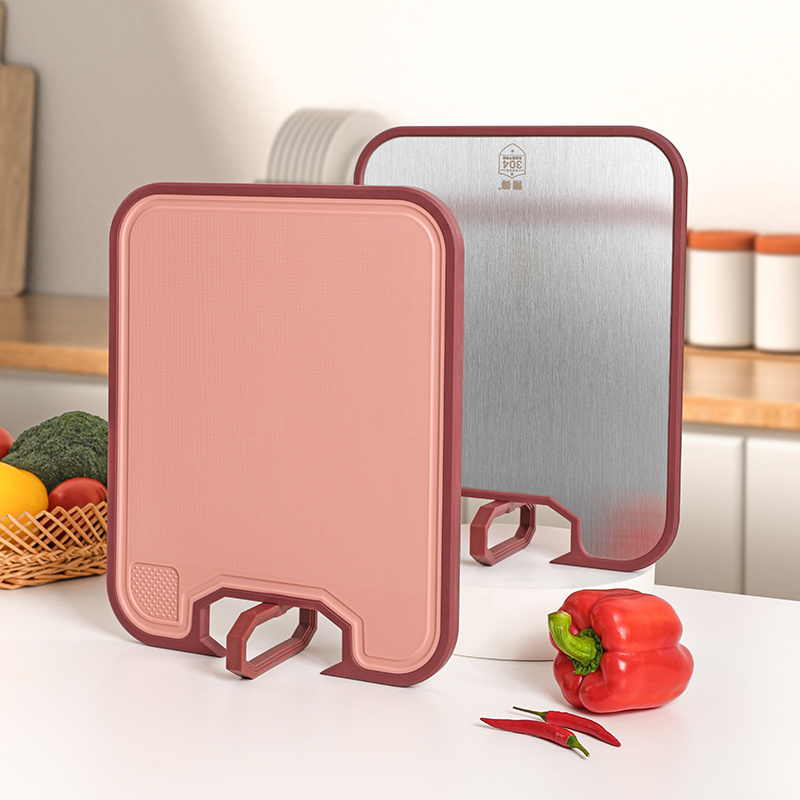 Heavy Duty Double Sides Plastic Anti Bacteria Stainless Steel Kitchen Cooking Chopping Board