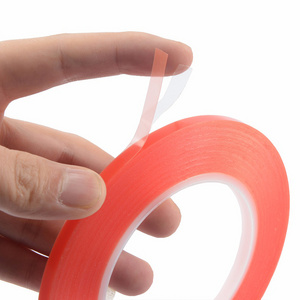 3 MM Width 25 M Length Strong Acrylic Adhesive Red Film Clear Double Sided Tape Sticker