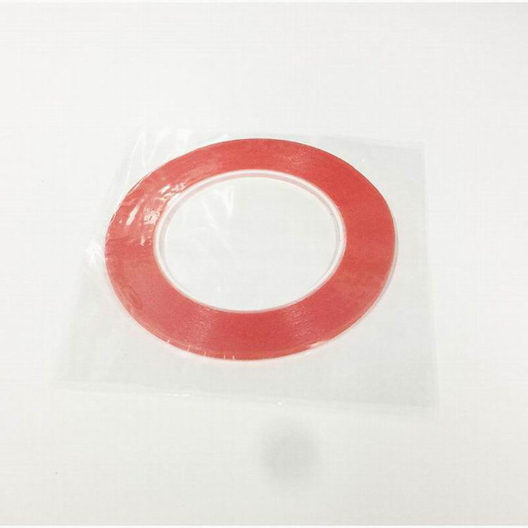 3 MM Width 25 M Length Strong Acrylic Adhesive Red Film Clear Double Sided Tape Sticker