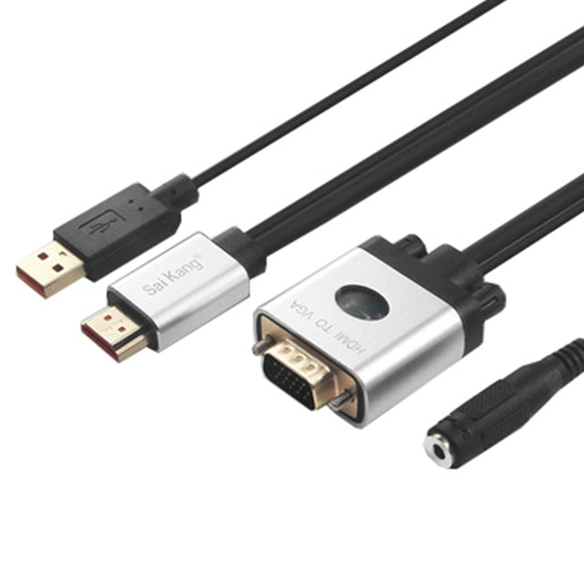 HDMI to VGA Converter Cable 1080P HDMI Male to VGA Male Gold Plated Active Video Adapter