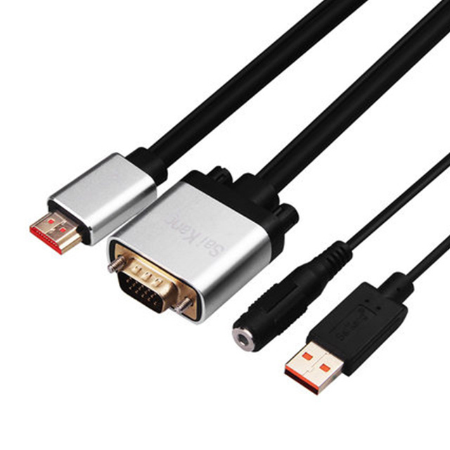 HDMI to VGA Converter Cable 1080P HDMI Male to VGA Male Gold Plated Active Video Adapter