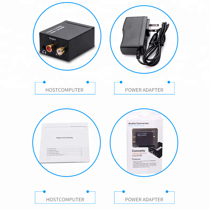 Manufacturer SaiKang Adapter Optical Coaxia Converter Adapter Digital to Analog Audio Converter