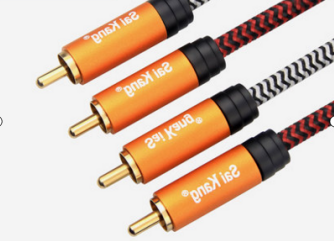 High quality RCA Audio Cable 2 RCA to 2 RCA 24K Gold Plated Oxygen Free Shielded Male To Male Audio Cable Pro Series